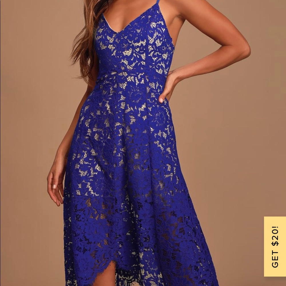 Blue lace dress